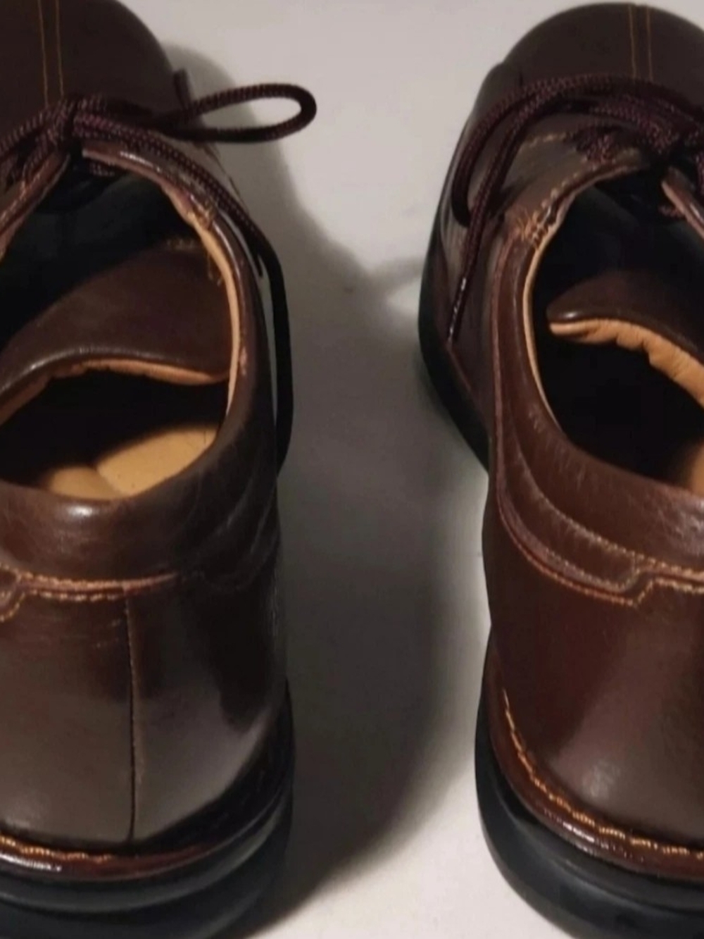 Nunn Bush Mens 9M Brown Leather & Sheepskin Lining Lace Up Loafers NEW - Picture 9 of 13